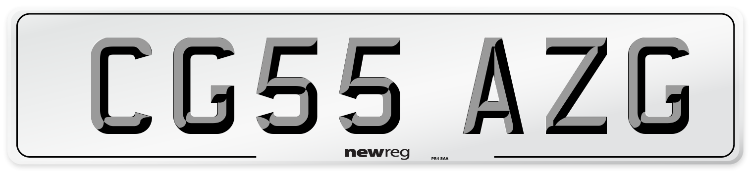 CG55 AZG Number Plate from New Reg